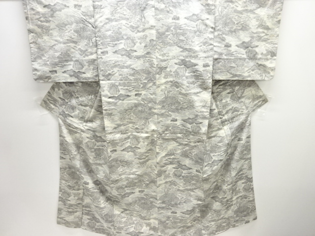 JAPANESE KIMONO / TSUMUGI / WOVEN SCENERY OF HOUSE